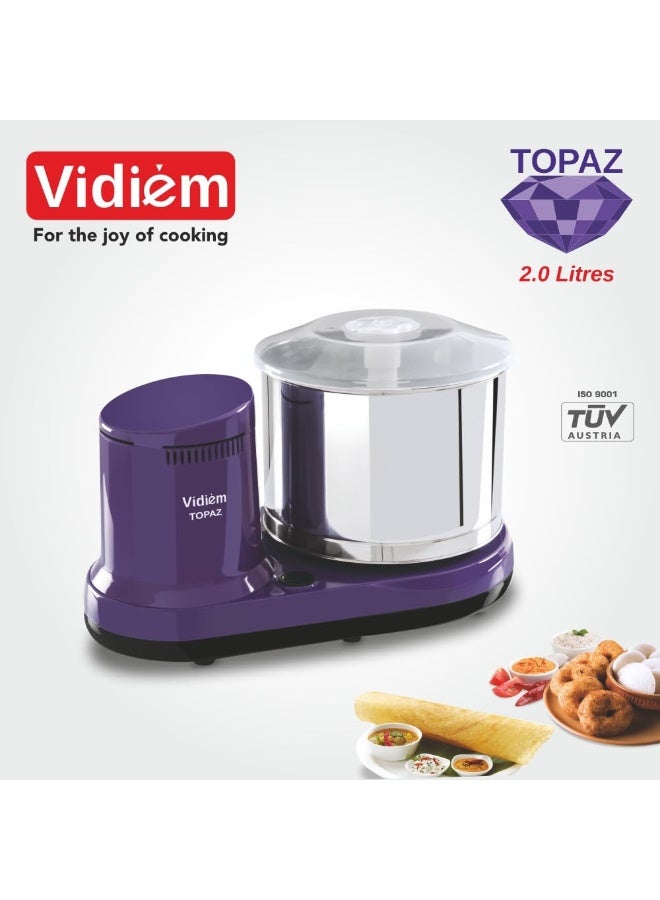 فيديم Vidiem ABS Topaz Wet Grinder ST 326 A (Lavender) | 2L SS Drum with Extra Wide Stone Roller & High Torque Motor | Fast Grinding | ISI Certified | 5 Years Warranty - Image 4